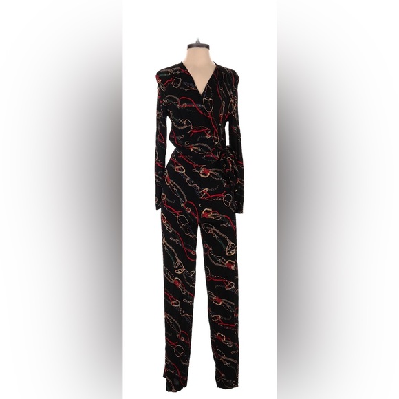 & OTHER STORIES. Paris Atelier. Equestrian Print Wrap Jumpsuit - Picture 2 of 10